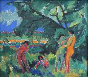 Ernst Ludwig Kirchner Spielende nackte Menschen oil on canvas